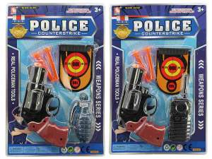 Polizei Karte 29 cm mit Pfeil Pistole und Zubehör sortiert