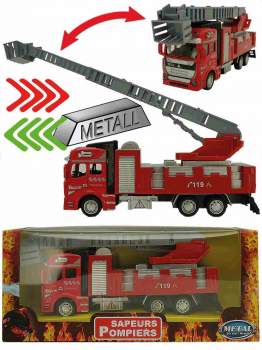 Metall-Feuerwehr 21 cm mit Rückzug im Karton 