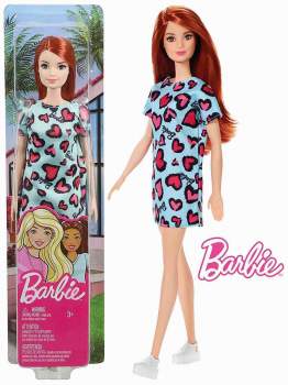 Barbie Puppe 30 cm mit Herzchenkleid 