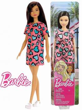 Barbie Puppe 29 cm mit pinkem Kleid im Karton 