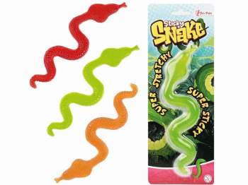 Slime-Schlange 27 cm auf Karte farbig sortiert 