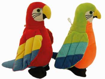 Plüsch-Papagei 26 cm farbig sortiert 