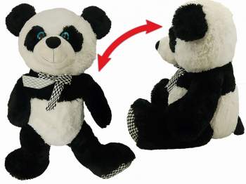Plüsch-Panda 65 cm mit Glitzeraugen und Schleife 