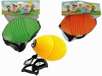 Ball-Spiel an Schnur farbig sortiert im Netz 25 cm