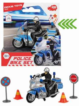 Polizei Motorrad 9 cm mit Friktion und Zubehör im Karton 