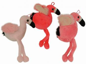 Plüsch Flamingo 23 cm farbig sortiert 