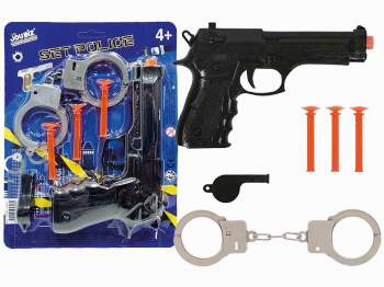 Polizei Karte 25 cm mit Pfeil Pistole und Handschellen 