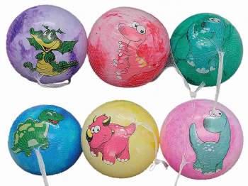Plastik Ball Dino 20 cm farbig sortiert im Netz 