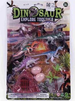 Dino Spielset auf Karte 33 x 21 cm 