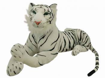 Plüsch-Tiger 90 cm liegend weiß