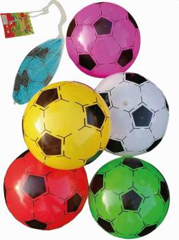 Fußball 20 cm  farbig sortiert im Netz nicht aufgeblasen