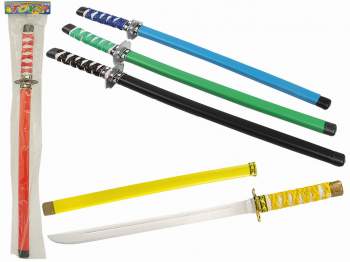 Ninja Schwert mit Band 60 cm farbig sortiert einzeln im Beutel