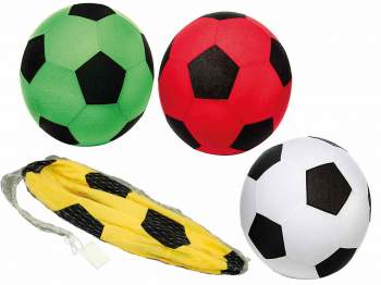 Mega-Fußball 50 cm farbig sortiert im Netz nicht aufgeblasen