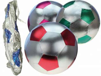 Metallic-Fußball 50 cm farbig sortiert im Netz nicht aufgeblasen